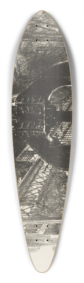 Joseph Pennell - The Great Hammer 39.3 inch art pintail longboard deck