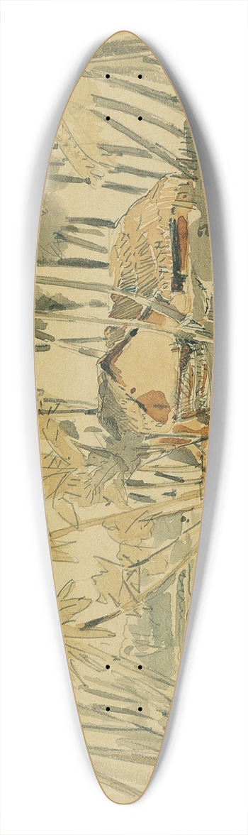 Joseph Selleny - Palmenhain auf Ceylon (Sri Lanka) 39.3 inch art pintail longboard deck
