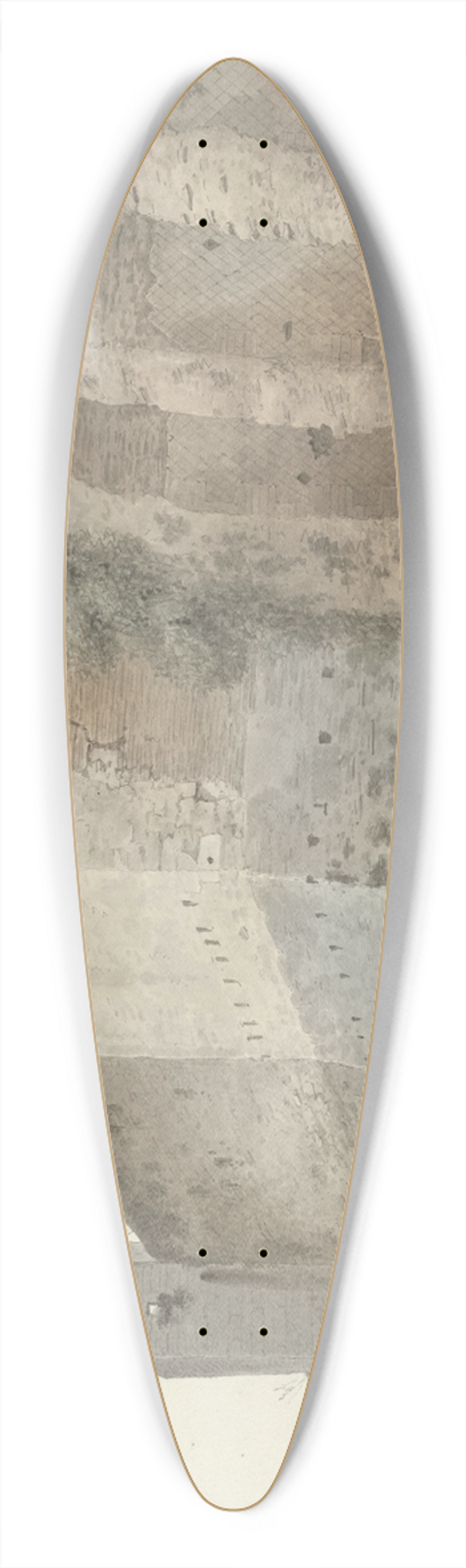 Josephus Augustus Knip - The Aurelian Wall in Rome 39.3 inch art pintail longboard deck