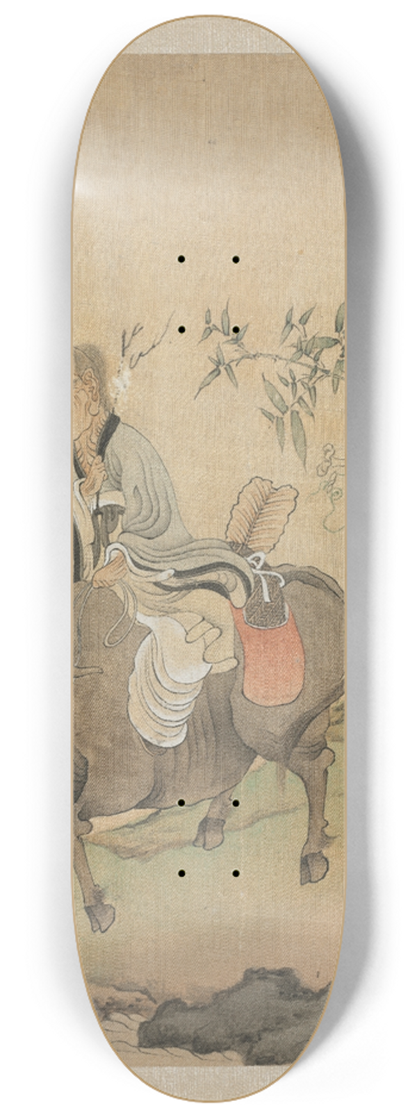 Chen Hongshou - Laozi Riding an Ox 8.25 inch art skate deck