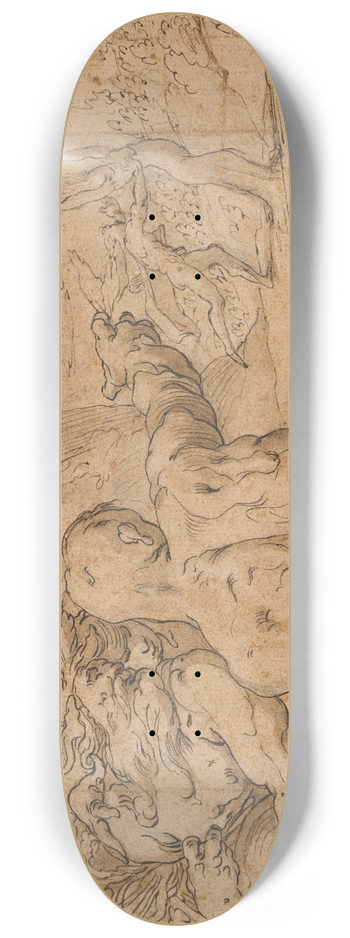 Abraham Bloemaert - River Gods Watching Apollo Pursuing Daphne 8.25 inch art skate deck