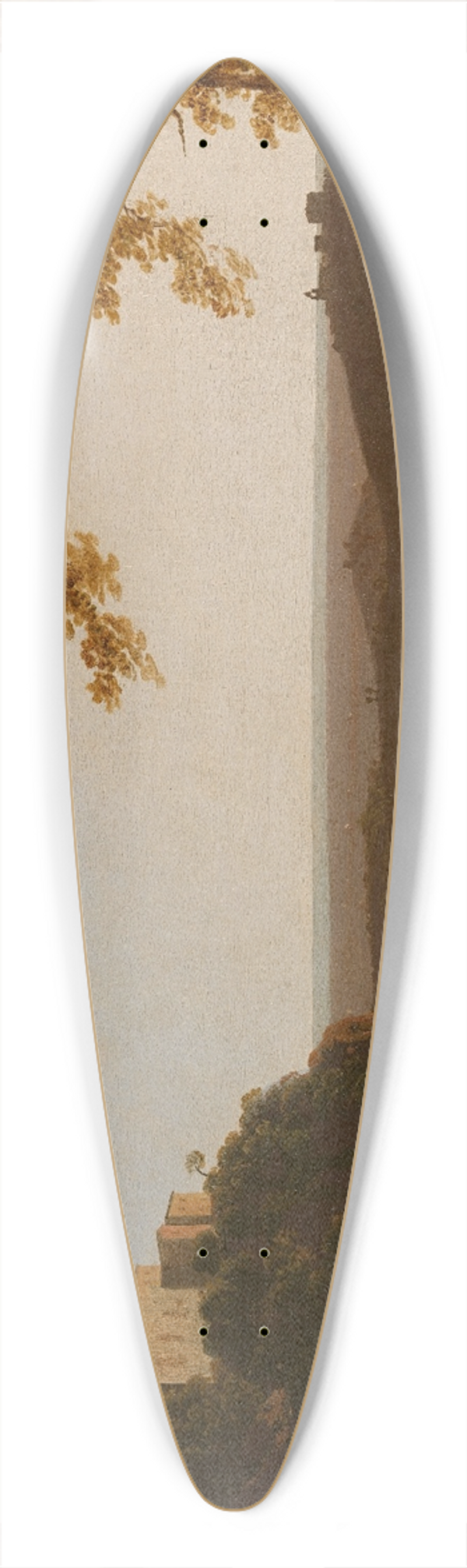 Joseph Wright of Derby - Lake Nemi, sunset 39.3 inch art pintail longboard deck