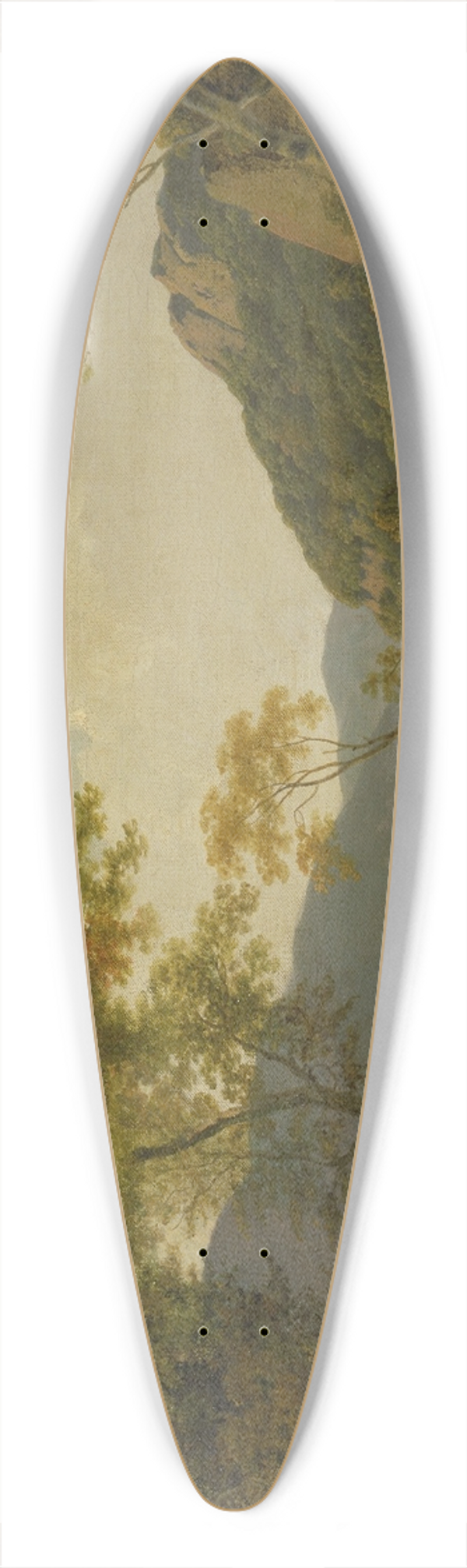 Joseph Wright of Derby - Lake Scene 39.3 inch art pintail longboard deck