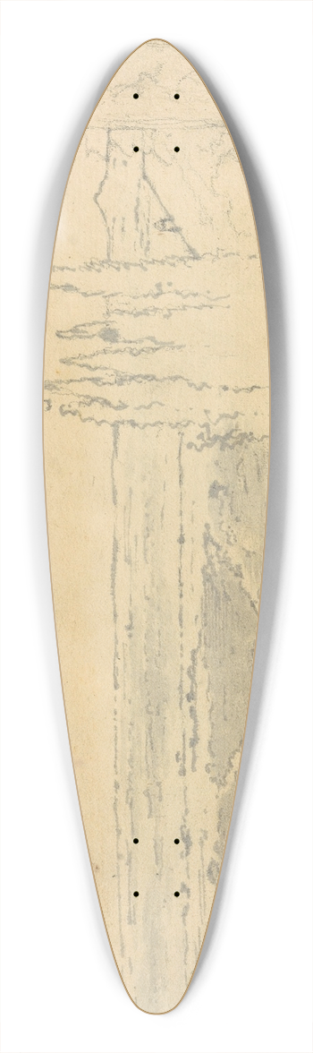 Joseph Wright of Derby - Landscape with Cedars and Buildings 39.3 inch art pintail longboard deck