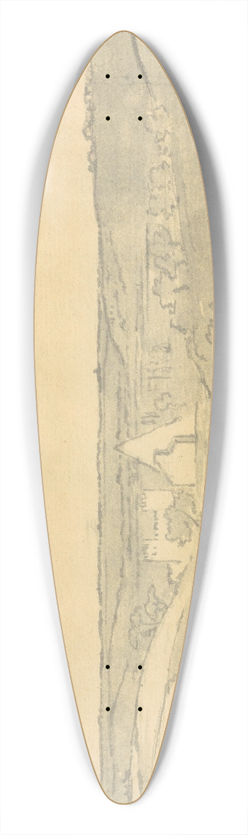 Joseph Wright of Derby - Landscape with Distant Buildings 39.3 inch art pintail longboard deck