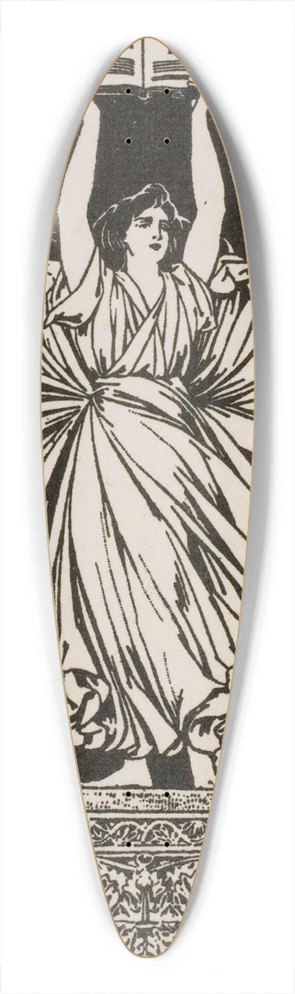 Josep Triad - Book-plate of Pau Salvat 39.3 inch art pintail longboard deck