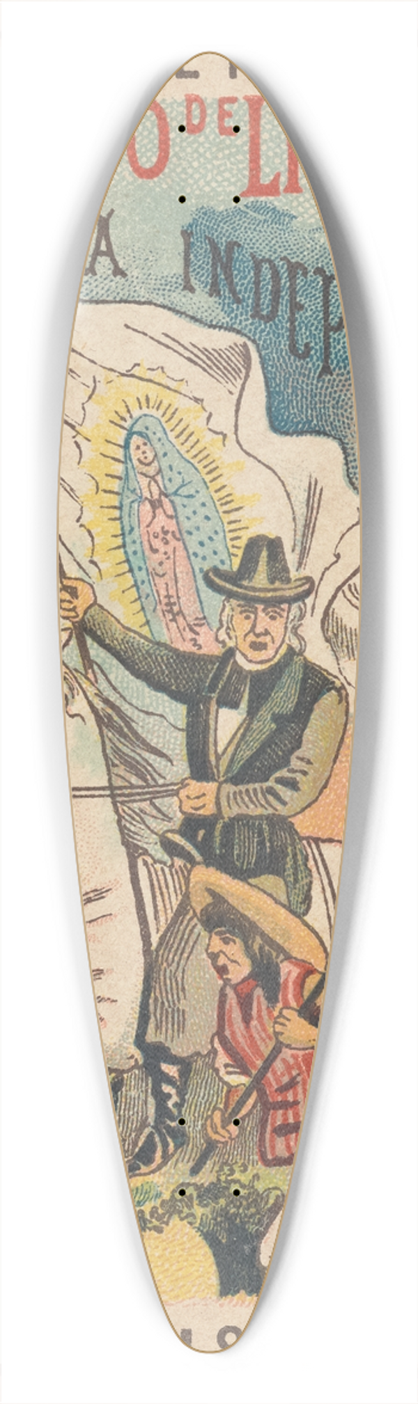 Jos Guadalupe Posada - Biblioteca Del Nio Mexicano. El Grito de Libertad  Viva la Independencia! 39.3 inch art pintail longboard deck