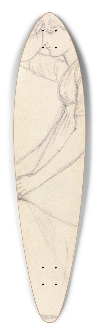 Joshua Cristall - Seated Girl Holding a Stick 39.3 inch art pintail longboard deck