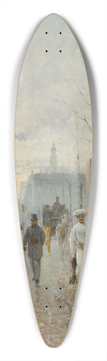 Jos Mara Jardines - A Paris Street Scene 39.3 inch art pintail longboard deck