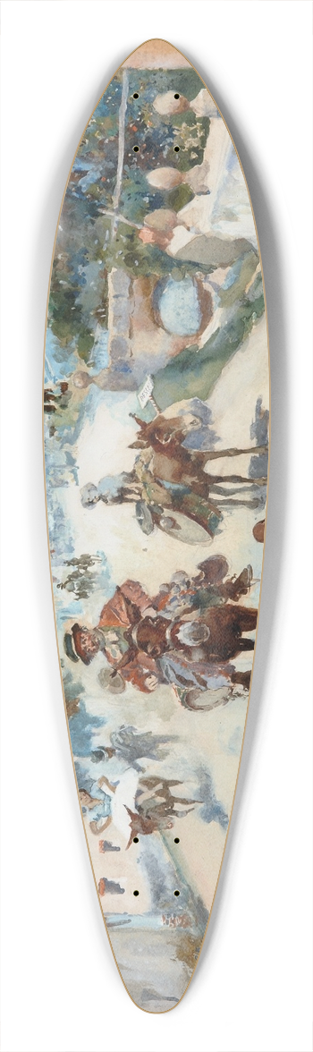 Jos Navarro y Llorens - Entertainers Arriving in Town 39.3 inch art pintail longboard deck