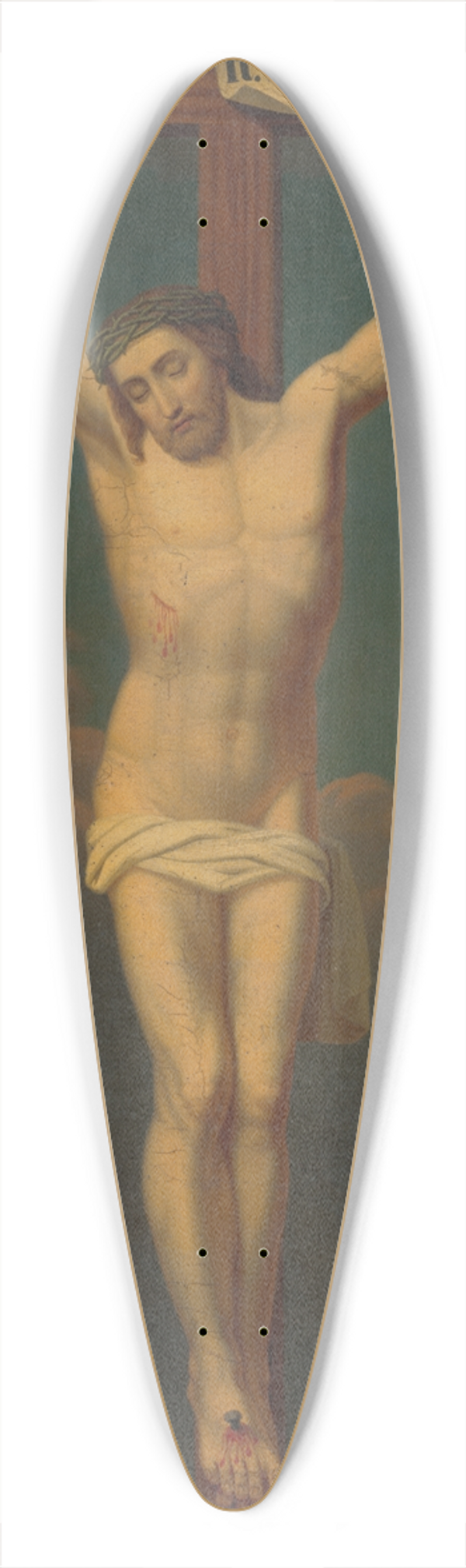 Jozef Boetech Klemens - Christ on the Cross 39.3 inch art pintail longboard deck