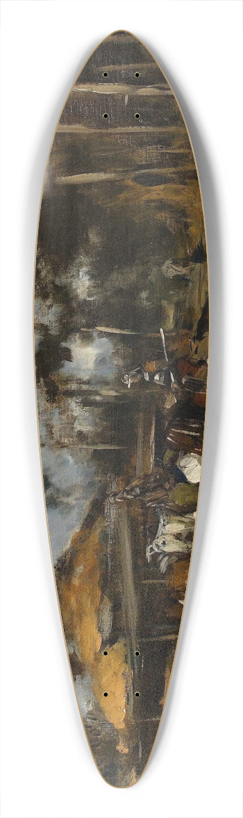 Jozef Brandt - Horsemen in the woods, sketch 39.3 inch art pintail longboard deck