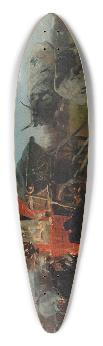 Jozef Brandt - Sketch for Our Lady of Armenia 39.3 inch art pintail longboard deck