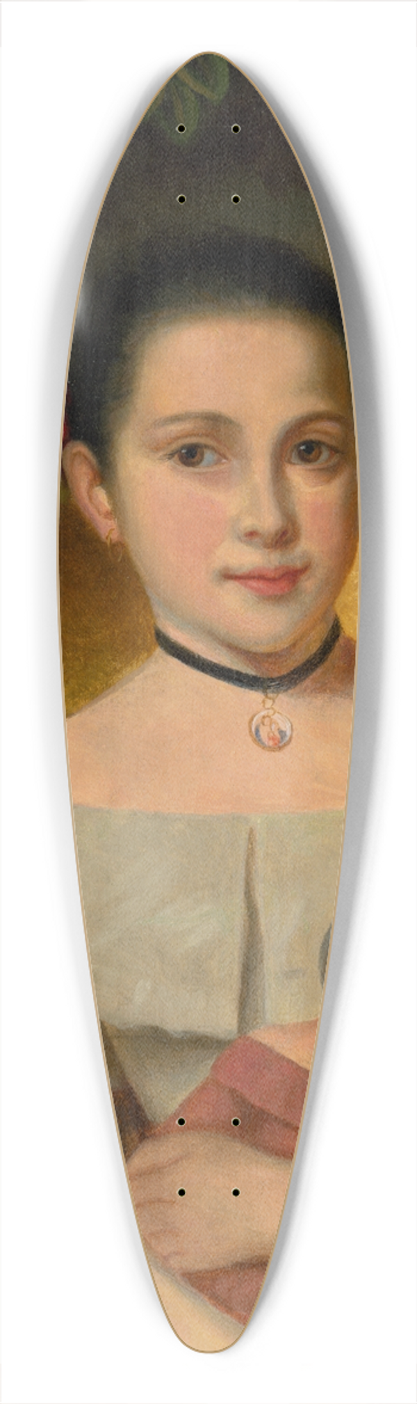 Jozef Czauczik - Girl with a Doll 39.3 inch art pintail longboard deck