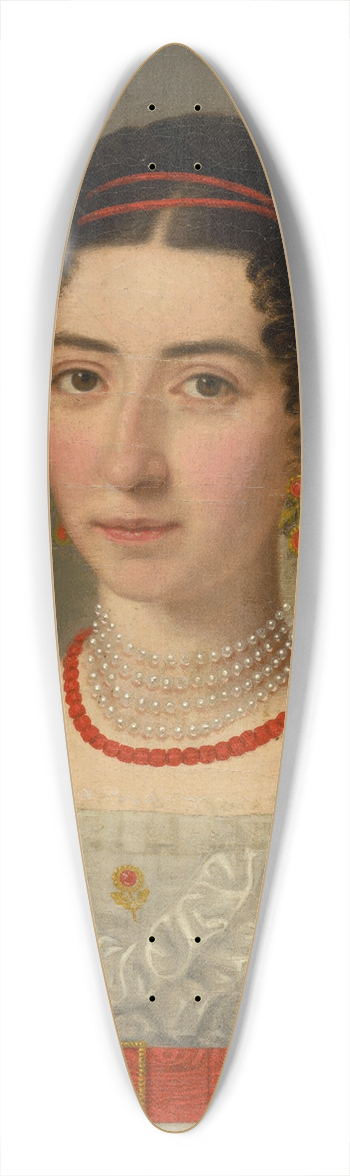 Jozef Czauczik - Portrait of Anna Okolicsnyi 39.3 inch art pintail longboard deck