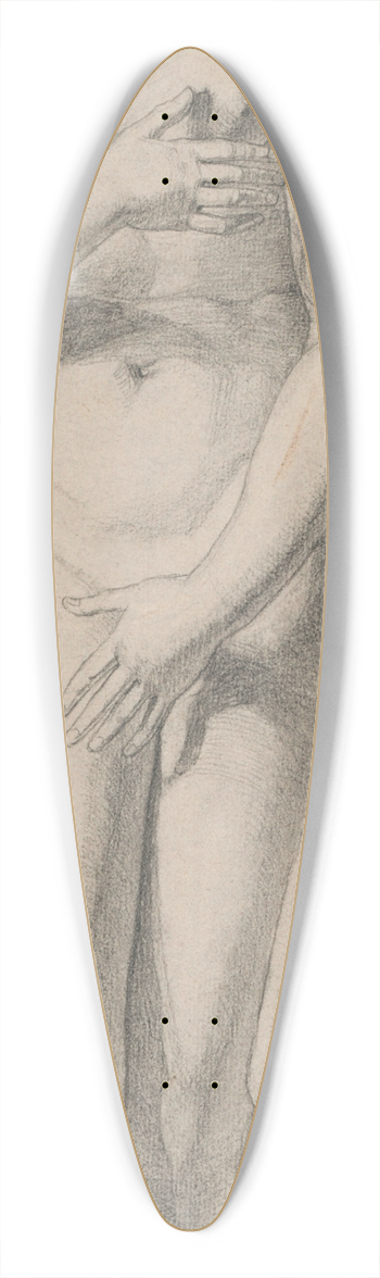Jozef Hanula - A study of an ancient female figure 39.3 inch art pintail longboard deck