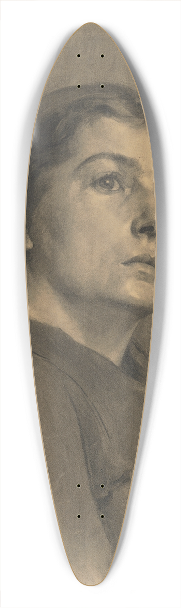 Jozef Hanula - A study of the image of a woman 39.3 inch art pintail longboard deck