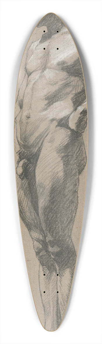 Jozef Hanula - Study of a standing man 39.3 inch art pintail longboard deck