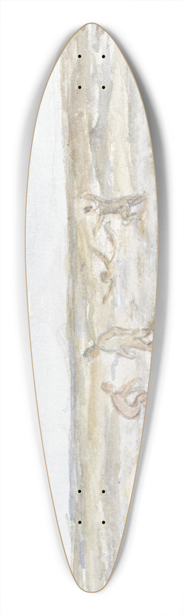 Jozef Israls - Baders in zee en een strandkoets 39.3 inch art pintail longboard deck