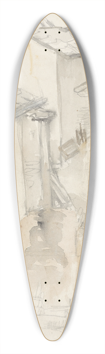Jozef Israls - Steegje tussen oude huizen 39.3 inch art pintail longboard deck