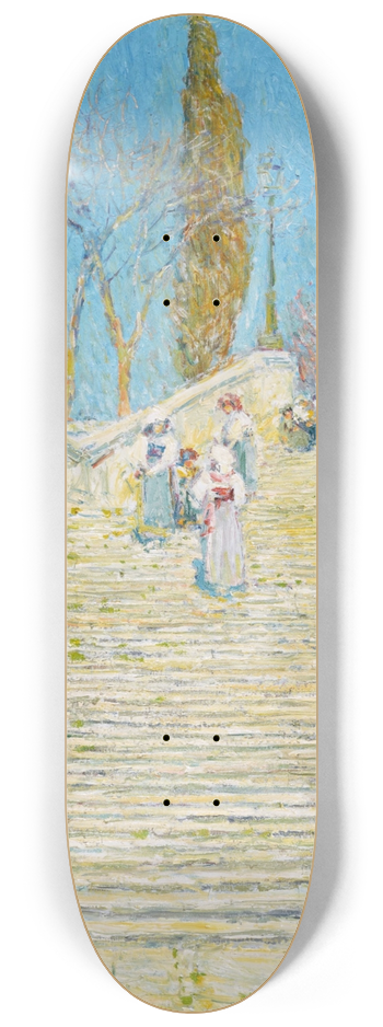 Childe Hassam - Piazza di Spagna, Rome 8.25 inch art skate deck