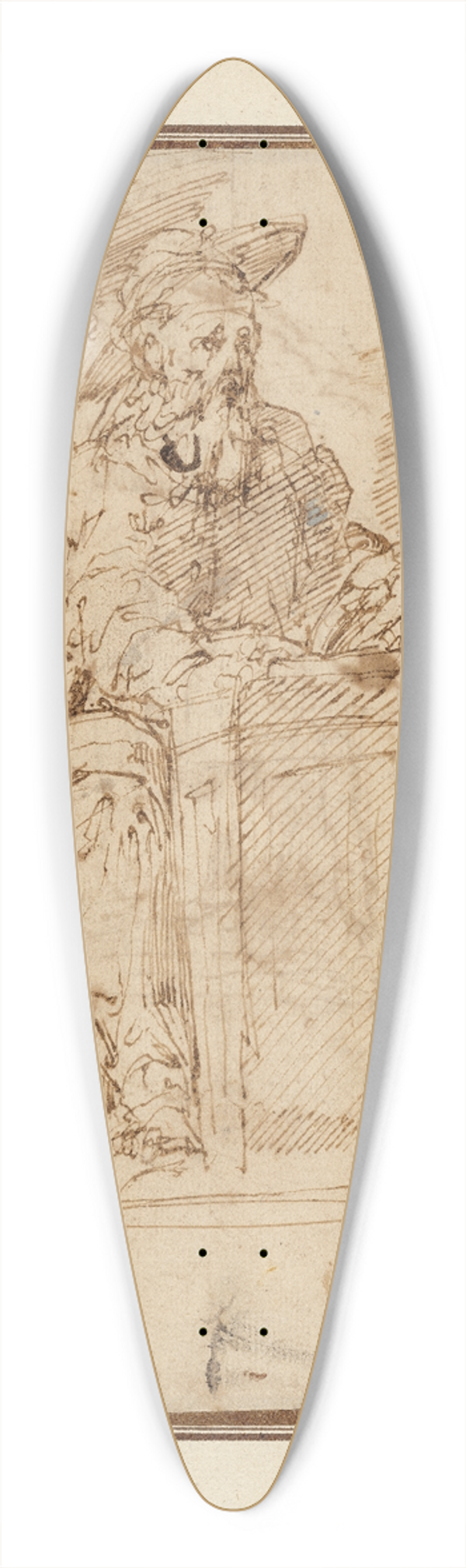 Juan del Castillo - St. Jerome 39.3 inch art pintail longboard deck