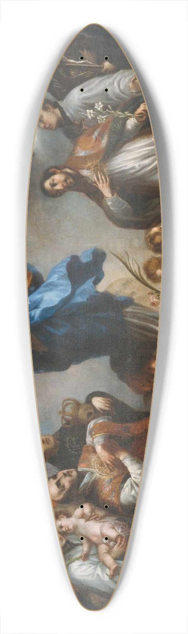 Juan Francisco de Aguilera - The Inmaculate Conception with Jesuits 39.3 inch art pintail longboard deck