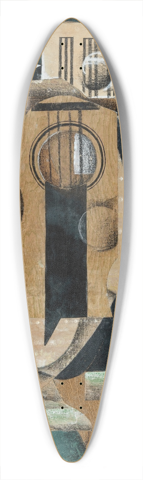 Juan Gris - A Guitar, Glasses and a Bottle 39.3 inch art pintail longboard deck