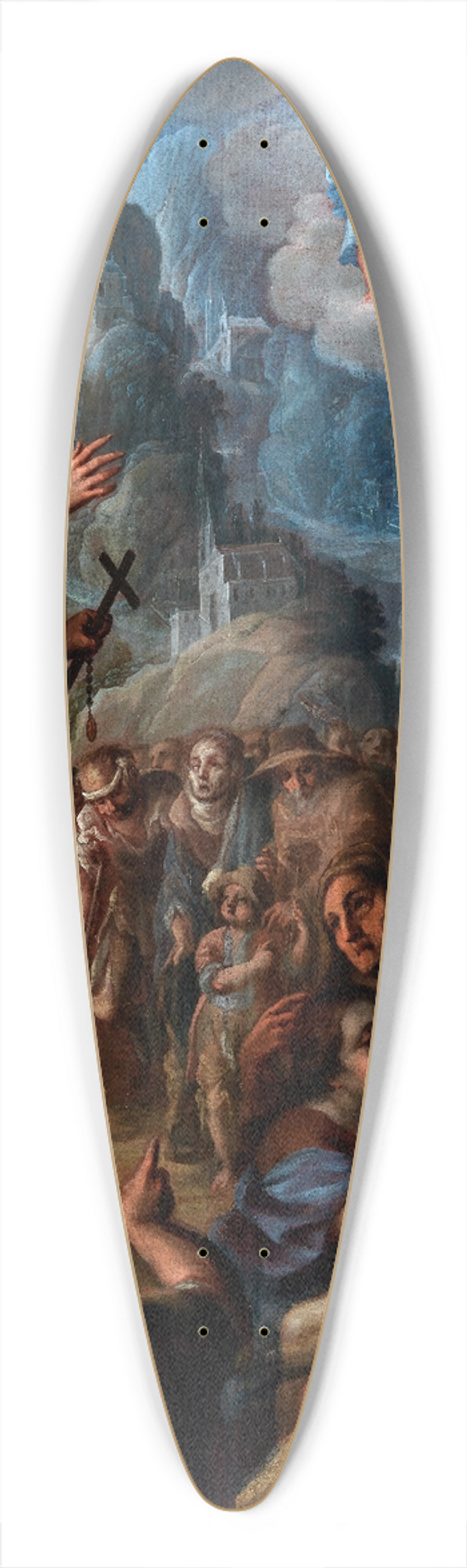 Juan Rodrguez Jurez - Miracles of Saint Salvador de Horta 39.3 inch art pintail longboard deck
