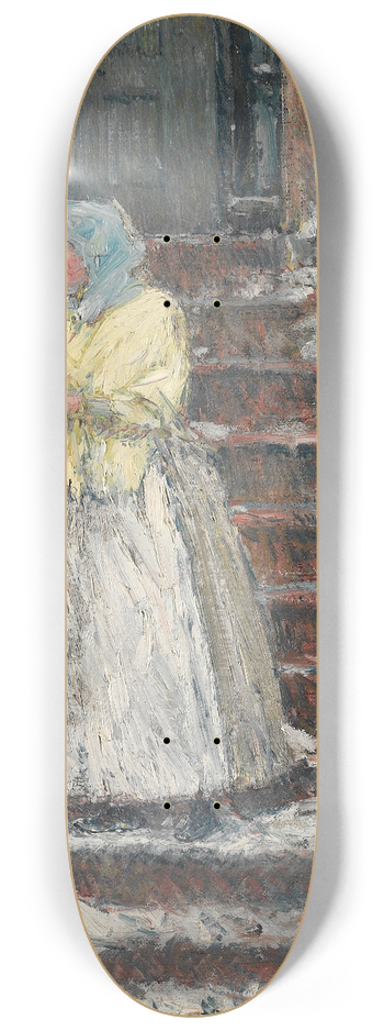 Childe Hassam - Sweeping Snow 8.25 inch art skate deck