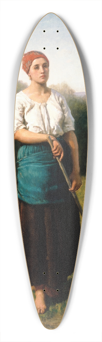Jules Breton - A Girl with a Rake 39.3 inch art pintail longboard deck