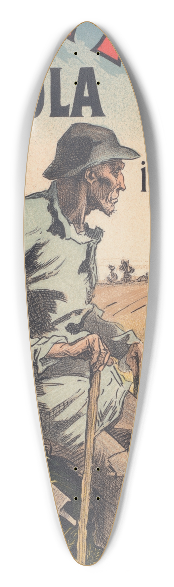 Jules Chret - La Terre 39.3 inch art pintail longboard deck