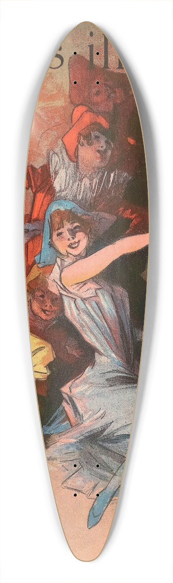 Jules Chret - Paris Illustr 39.3 inch art pintail longboard deck