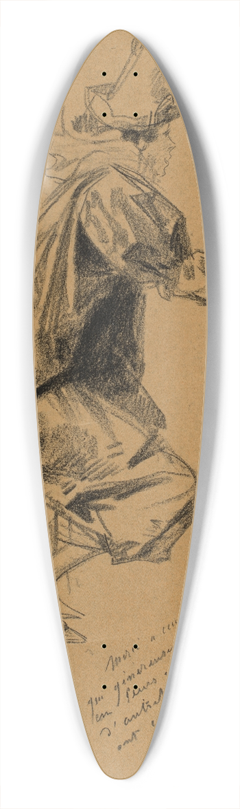 Jules Chret - The Clown 39.3 inch art pintail longboard deck