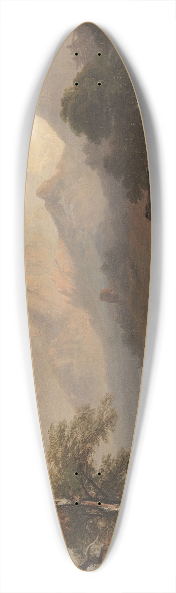 Jules Coignet - Alpine scene with cattle herders 39.3 inch art pintail longboard deck
