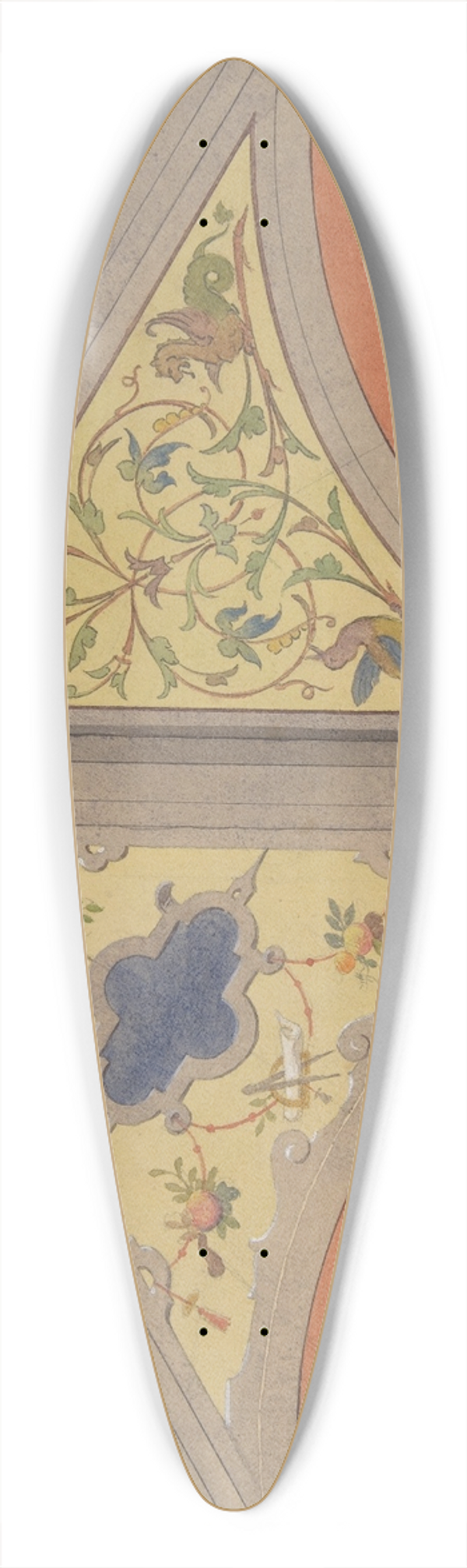 Jules-Edmond-Charles Lachaise - Designs for the painted decoration of a vaulted ceiling 39.3 inch art pintail longboard deck
