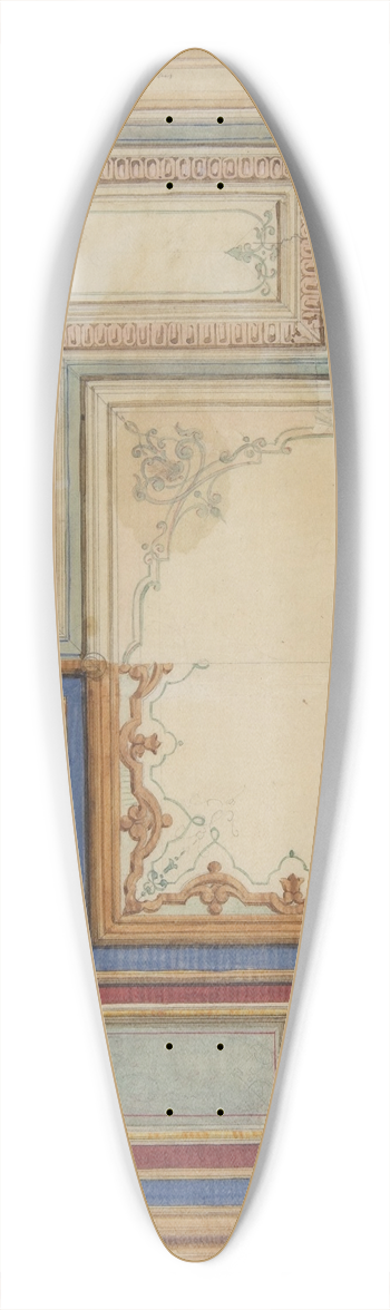 Jules-Edmond-Charles Lachaise - Two alternative designs for the painted decoration of a ceiling 39.3 inch art pintail longboard deck