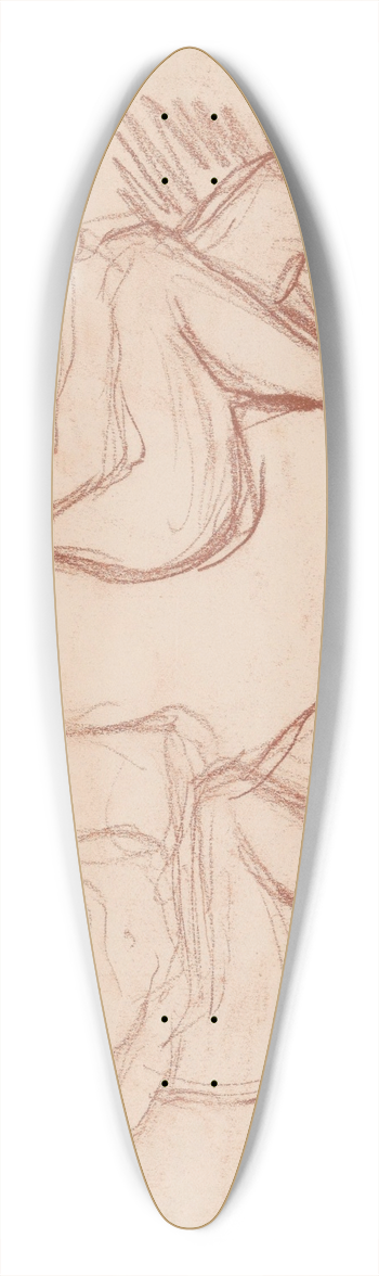 Jules Schmalzigaug - Two Seated Women 39.3 inch art pintail longboard deck