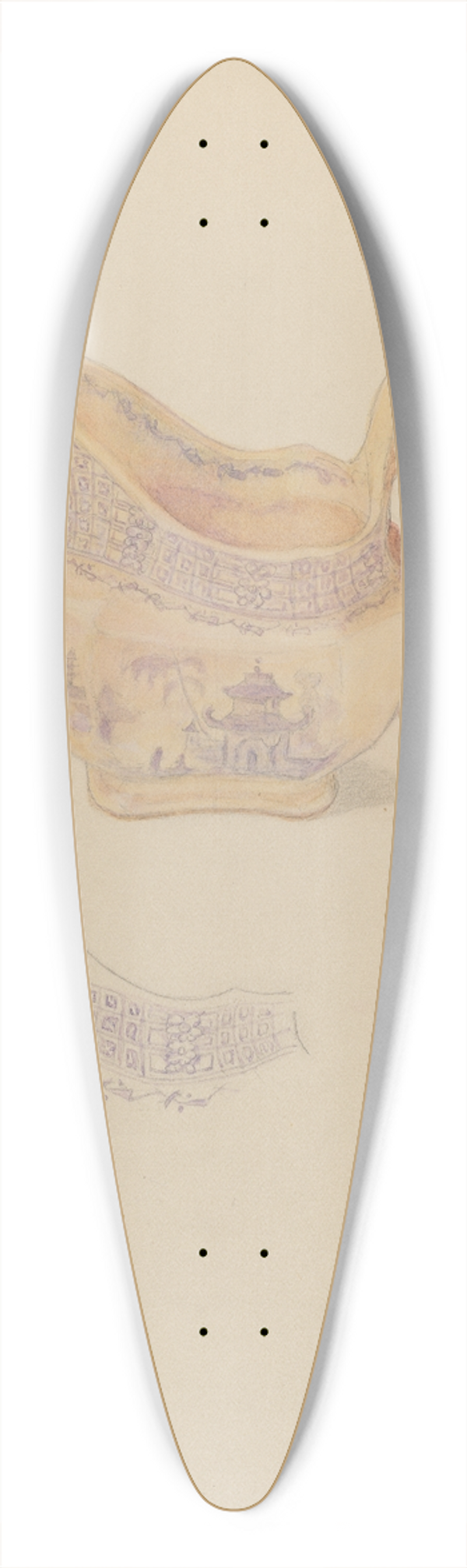 Julie C. Brush - Cream Pitcher 39.3 inch art pintail longboard deck