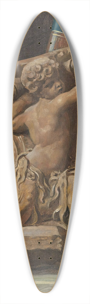 Julien Lopold Boilly - Trompe Loeil Of A Bookshelf With A Terracotta Relief 39.3 inch art pintail longboard deck