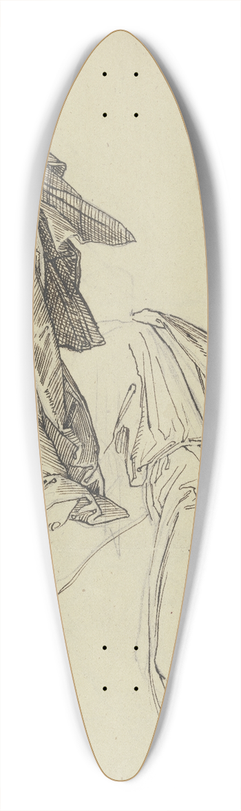 Julius Schnorr Von Carolsfeld - Gewandstudie zu Elias in der Auferweckung des Sohns der Witwe 39.3 inch art pintail longboard deck