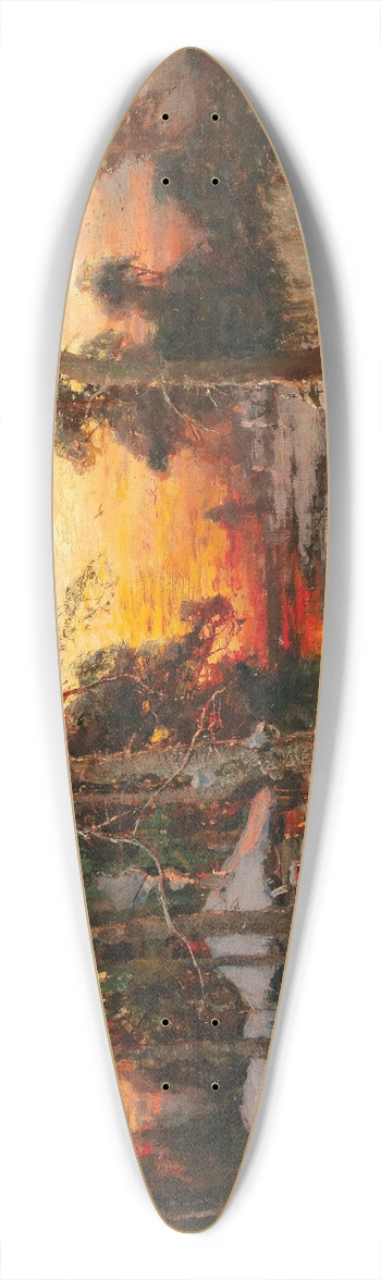 Julius Sergius Klever - Returning Home At Sunset 39.3 inch art pintail longboard deck