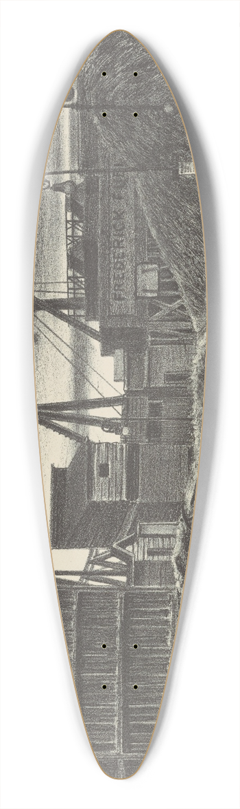 Julius Tanzer - Harlem Coal Yard 39.3 inch art pintail longboard deck