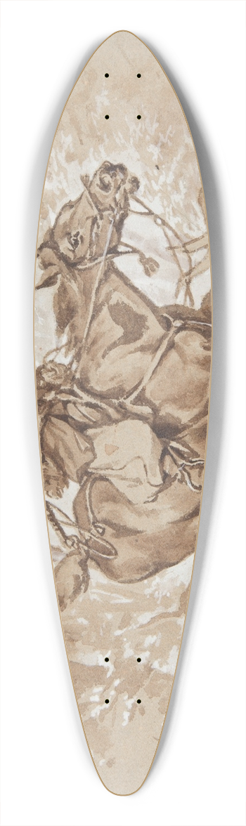 Juliusz Kossak - Hunter with hounds 39.3 inch art pintail longboard deck