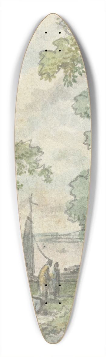 Jurriaan Andriessen - Landschap met tempelrune 39.3 inch art pintail longboard deck