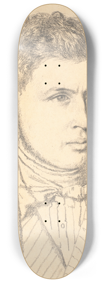 Christen Kbke - Portrt af kunstnerens bror, H.P.N.Kbke (1812-39) 8.25 inch art skate deck