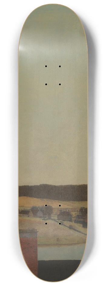 Christen Kbke - Roof Ridge of Frederiksborg Castle with View of Lake, Town and Forrest 8.25 inch art skate deck