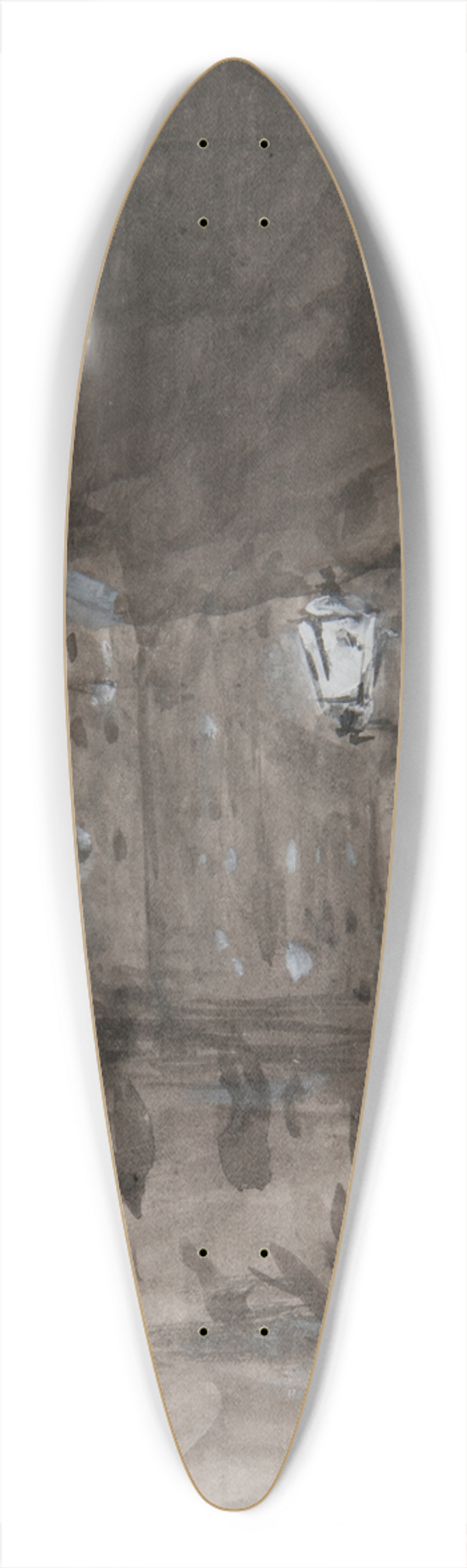 Jzef Pankiewicz - Old Town Market Square in Warsaw at night (study of the motif for the oil painting) 39.3 inch art pintail longboard deck