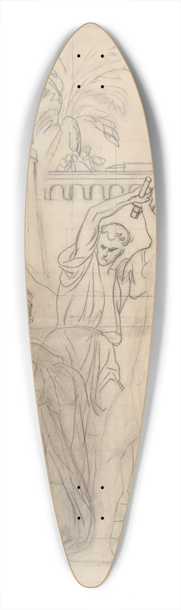 Jzef Simmler - Composition sketch to the painting Martyrdom of St Matthias 39.3 inch art pintail longboard deck