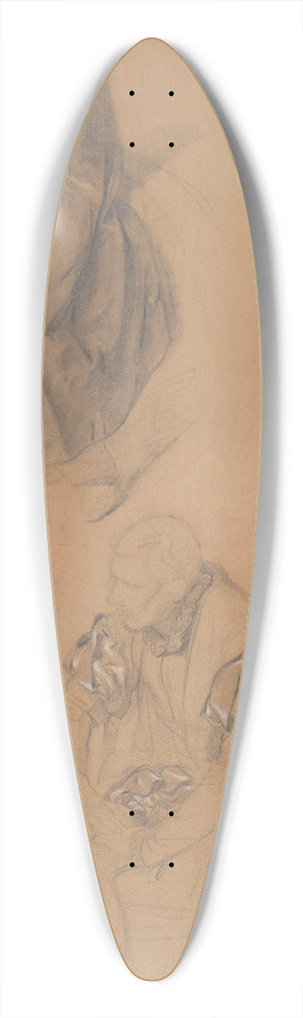 Jzef Simmler - Costume Studies for the Figure of Sigismund II Augustus in the Painting Death of Barbara Radziwi 39.3 inch art pintail longboard deck